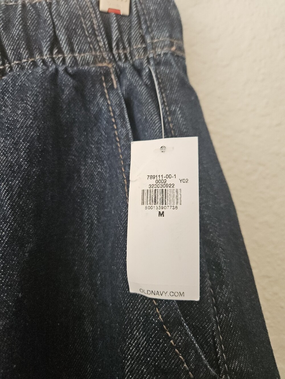 NWT Old Navy Dark Blue barrel leg Denim Pants - Picture 3 of 5